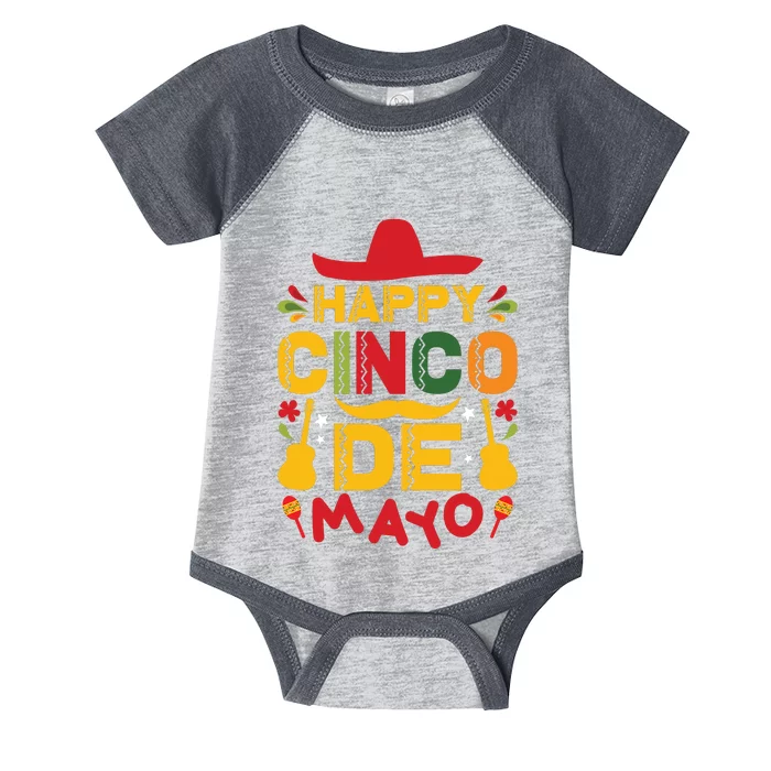 Happy Cinco De Mayo Celebration Graphic Infant Baby Jersey Bodysuit