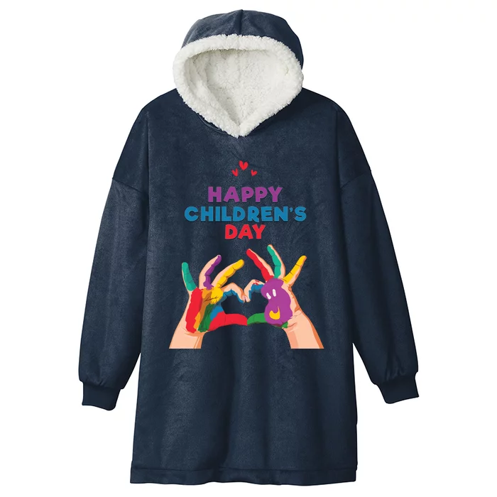 Happy Childrens Day Hooded Wearable Blanket