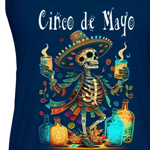 Happy Cinco De Mayo! Festival 14 Ladies Essential Flowy Tank