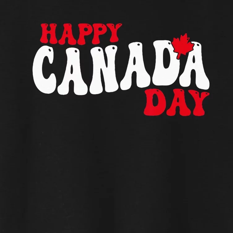 Happy Canada Day Maple Canadian Canada Pride Flag Patriotic Women's Crop Top Tee