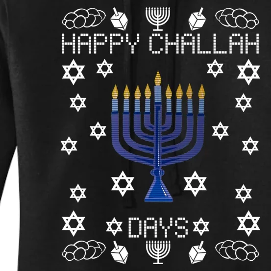 Happy Challah Days Funny Hanukkah Women's Pullover Hoodie