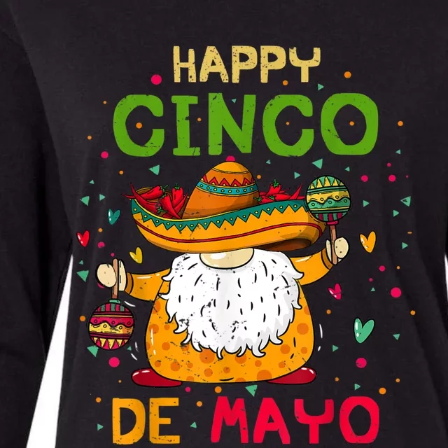 Happy Cinco De Mayo With Mexican Gnome Cinco De Mayo Womens Cotton Relaxed Long Sleeve T-Shirt