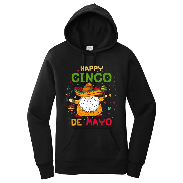 Happy Cinco De Mayo With Mexican Gnome Cinco De Mayo Women's Pullover Hoodie