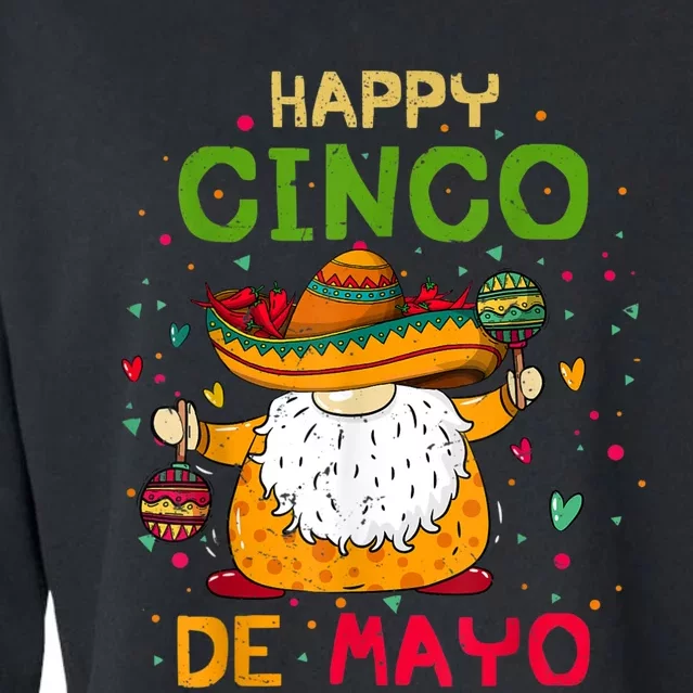 Happy Cinco De Mayo With Mexican Gnome Cinco De Mayo Cropped Pullover Crew