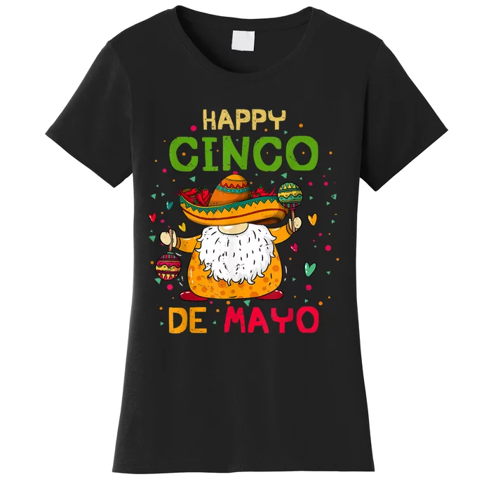 Happy Cinco De Mayo With Mexican Gnome Cinco De Mayo Women's T-Shirt