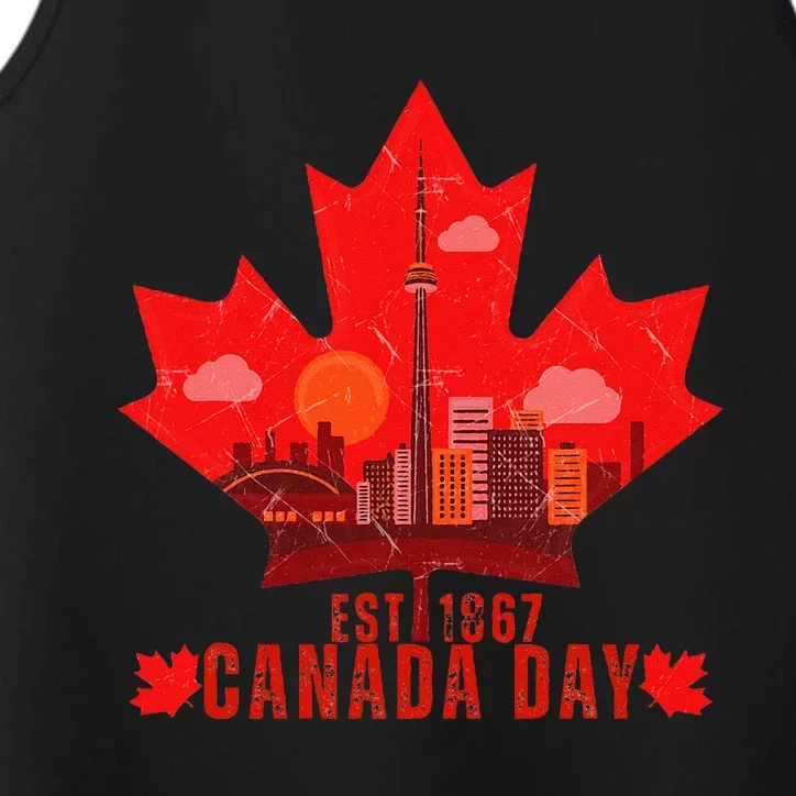 Happy Canada Day Cool Design Canada Maple For Performance Tank