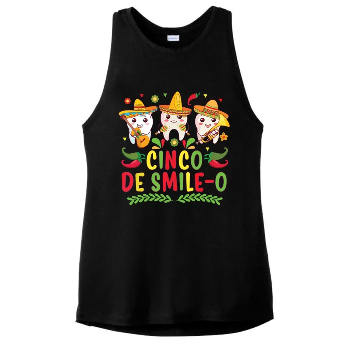 Happy Cinco De Mayo Dental Squad Dental Assistant Ladies Tri-Blend Wicking Tank