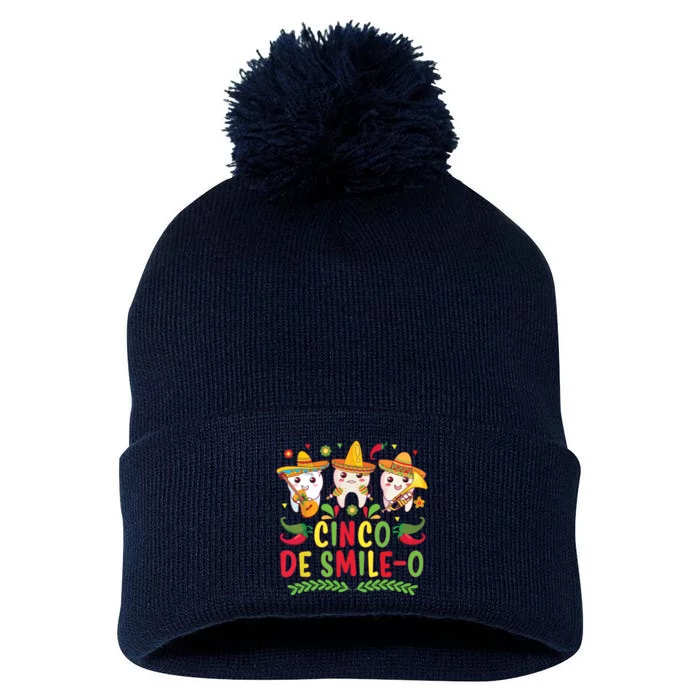 Happy Cinco De Mayo Dental Squad Dental Assistant Pom Pom 12in Knit Beanie