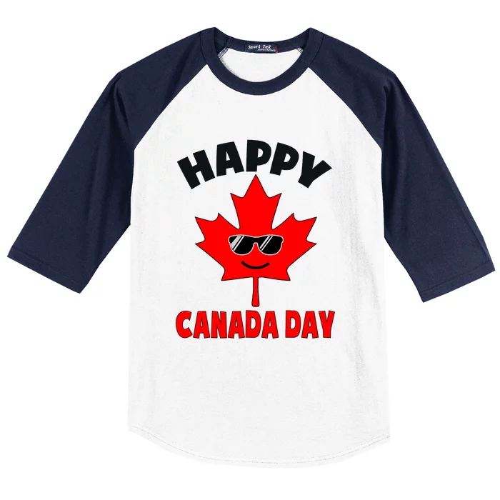 Happy Canada Day Funny Maple Leaf Canada Day Baseball Sleeve Shirt