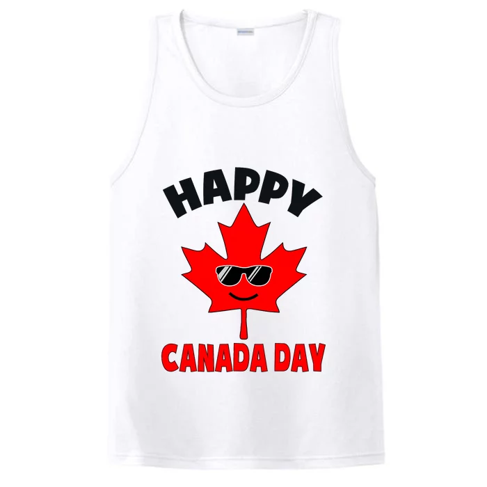 Happy Canada Day Funny Maple Leaf Canada Day Performance Tank