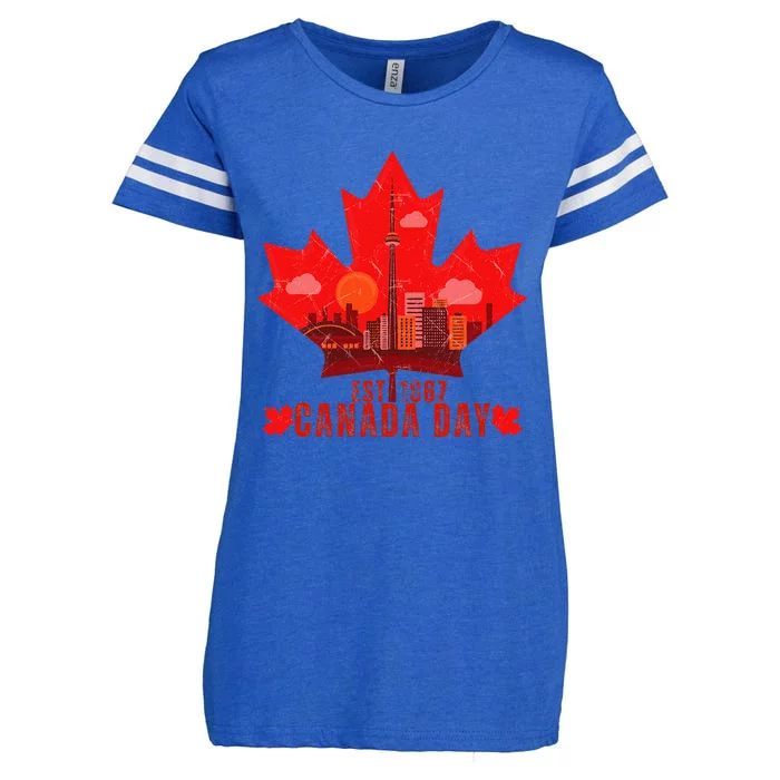 Happy Canada Day Cool Design Canada Maple For Women Men Kids Enza Ladies Jersey Football T-Shirt