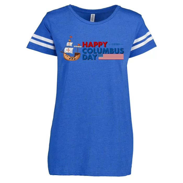 Happy Columbus Day 1492 Enza Ladies Jersey Football T-Shirt