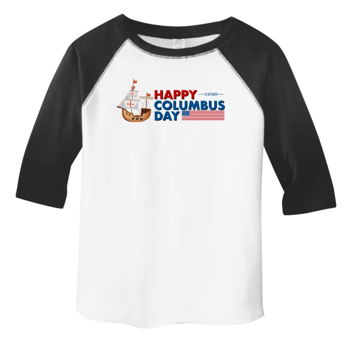 Happy Columbus Day 1492 Toddler Fine Jersey T-Shirt