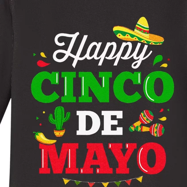 Happy Cinco de Mayo for mexican fiesta costume Baby Long Sleeve Bodysuit