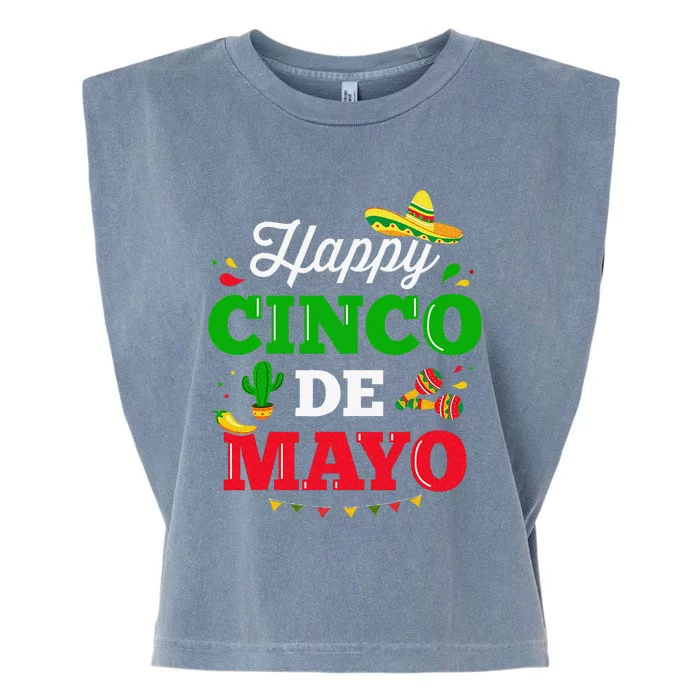 Happy Cinco de Mayo for mexican fiesta costume Garment-Dyed Women's Muscle Tee