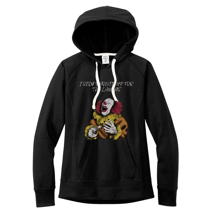 Halloween Creepy Evil Spooky Killer Clown Laughs October Women's Fleece Hoodie