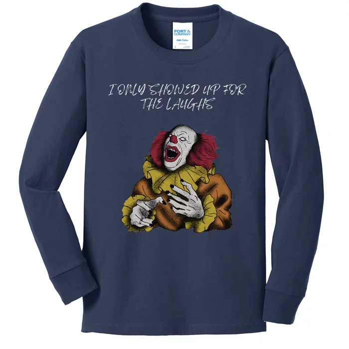 Halloween Creepy Evil Spooky Killer Clown Laughs October Kids Long Sleeve Shirt