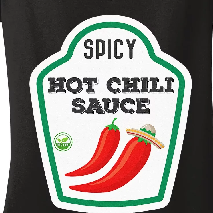 Hot Chili Easy DIY Matching Halloween Costume For Men Women Women's V-Neck T-Shirt