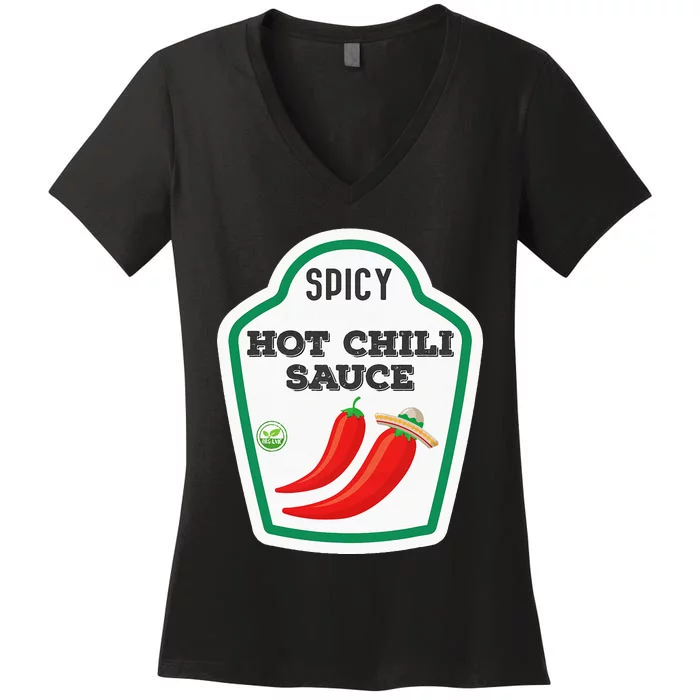 Hot Chili Easy DIY Matching Halloween Costume For Men Women Women's V-Neck T-Shirt