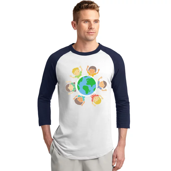 Happy Children Environmental Protection Earth Day Climate Baseball Sleeve Shirt