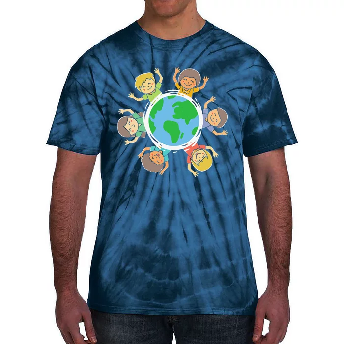 Happy Children Environmental Protection Earth Day Climate Tie-Dye T-Shirt