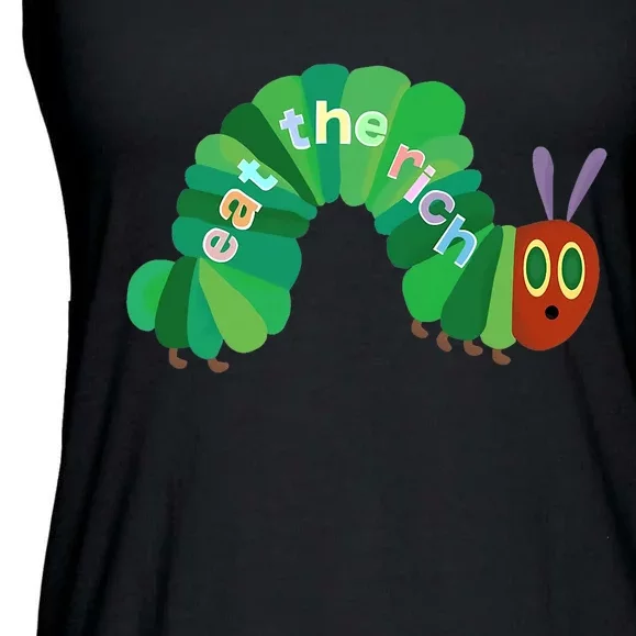 Hungry Caterpillar Eat The Rich Caterpillar Fruit Feminist Ladies Essential Flowy Tank