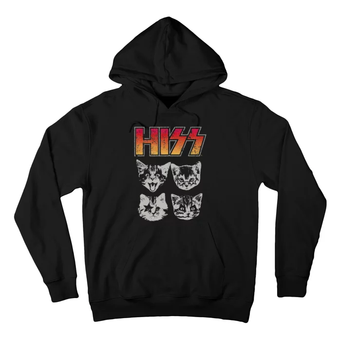 HISS Cat Funny Cats Kittens Rock Music Cat Lover Hiss Hoodie