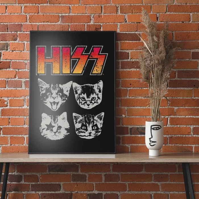 HISS Cat Funny Cats Kittens Rock Music Cat Lover Hiss Poster