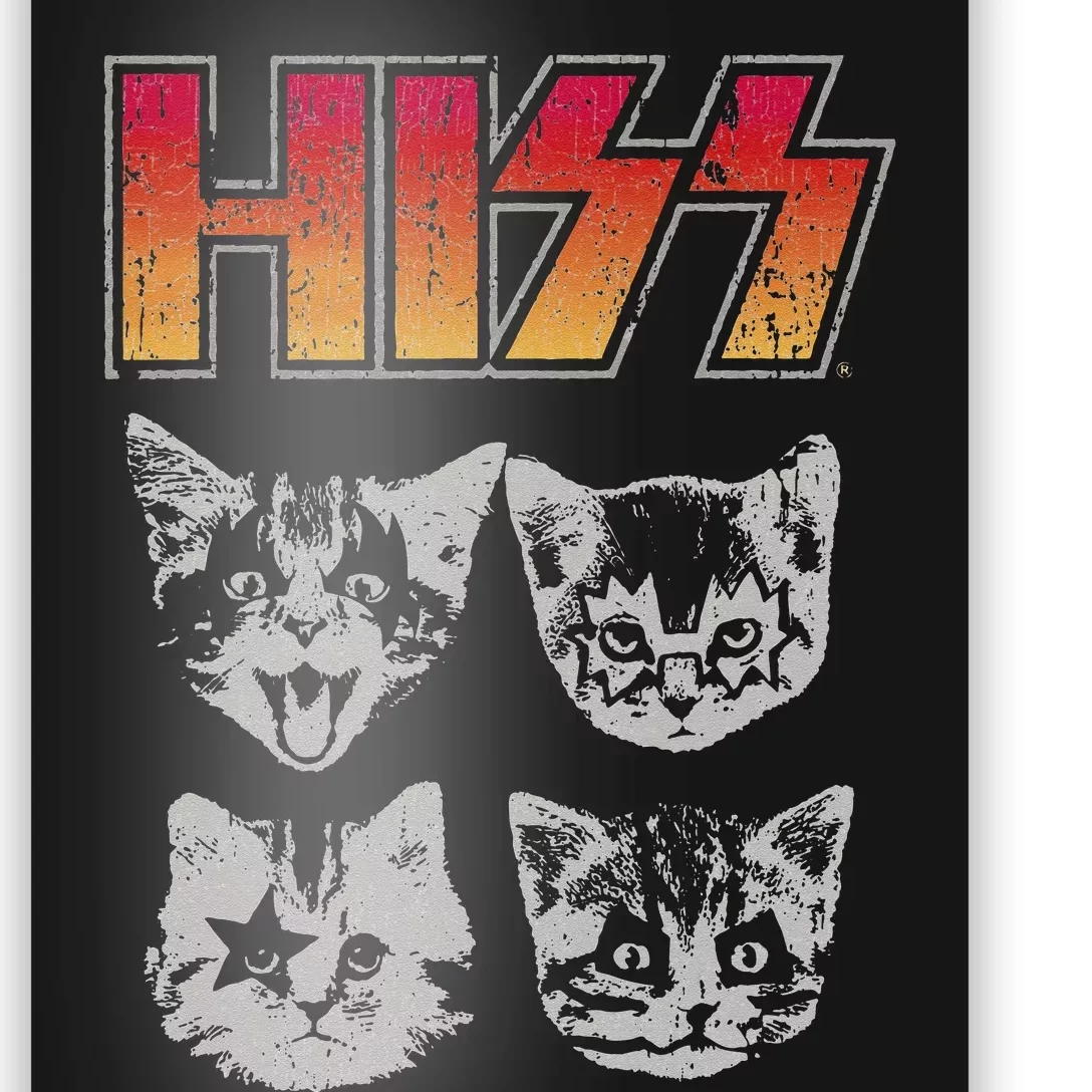 HISS Cat Funny Cats Kittens Rock Music Cat Lover Hiss Poster