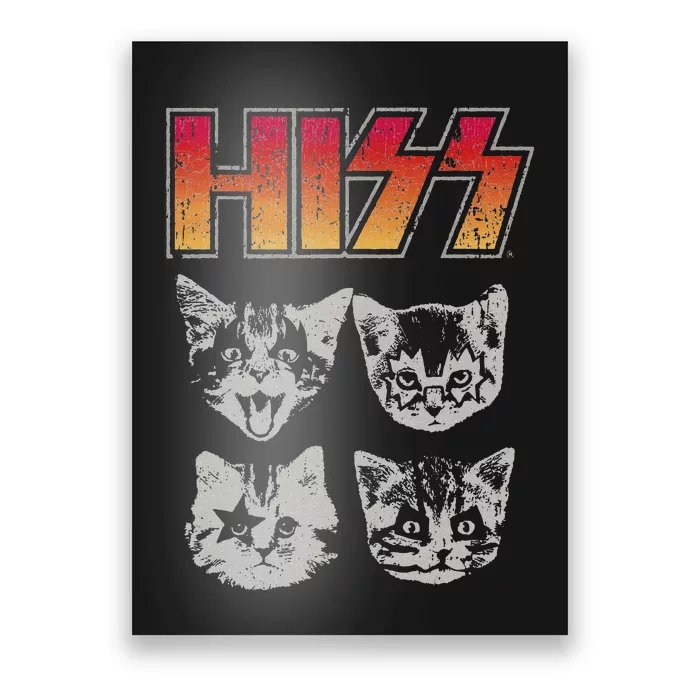 HISS Cat Funny Cats Kittens Rock Music Cat Lover Hiss Poster