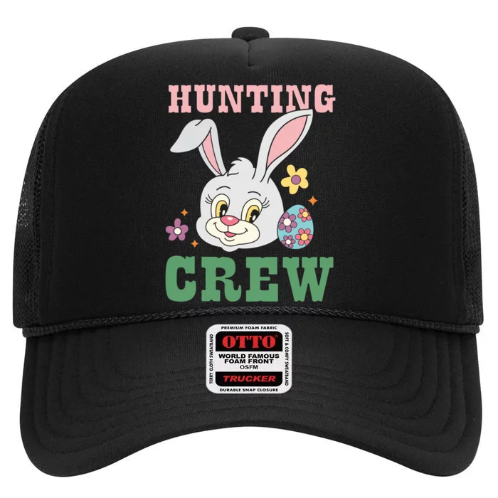 Hunting Crew Funny Easter Day High Crown Mesh Trucker Hat