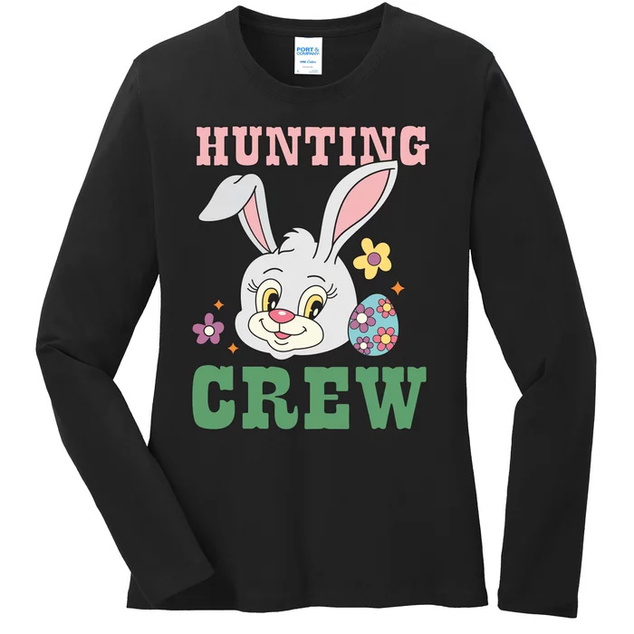 Hunting Crew Funny Easter Day Ladies Long Sleeve Shirt