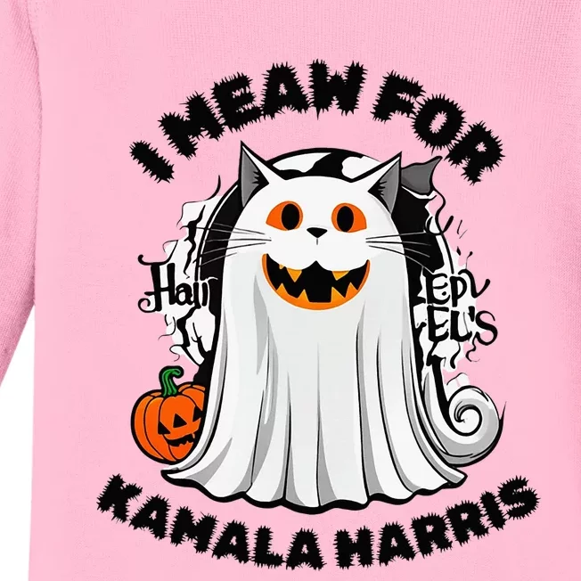 Halloween Cats For Kamala Harris Baby Long Sleeve Bodysuit