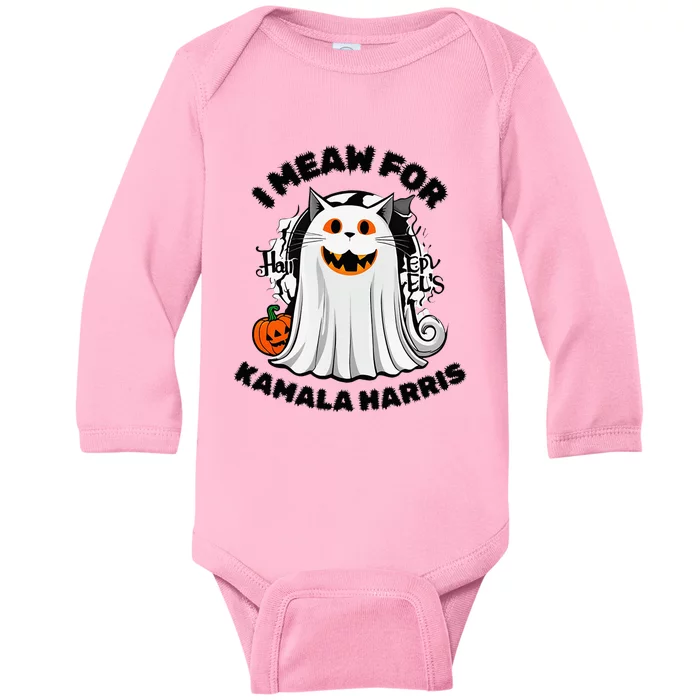 Halloween Cats For Kamala Harris Baby Long Sleeve Bodysuit