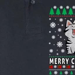 Happy Christmas Funny Christmas Cat Xmas Ugly Sweater Softstyle Adult Sport Polo