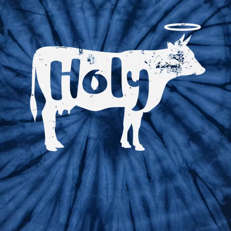 Holy Cow Funny Dairy Farmer Midwest Pride Tie-Dye T-Shirt