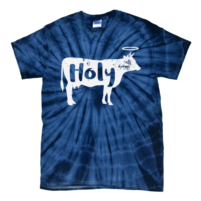 Holy Cow Funny Dairy Farmer Midwest Pride Tie-Dye T-Shirt