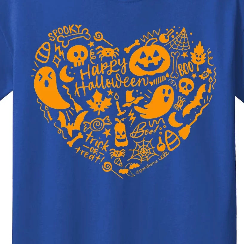 Halloween Cute Fun Pumpkin Holiday Heart Collage Design Kids T-Shirt