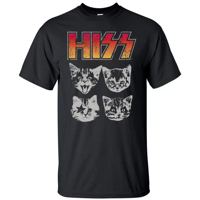 HISS Cat Funny Cats Kittens Rock Music Cat Lover Hiss Tall T-Shirt