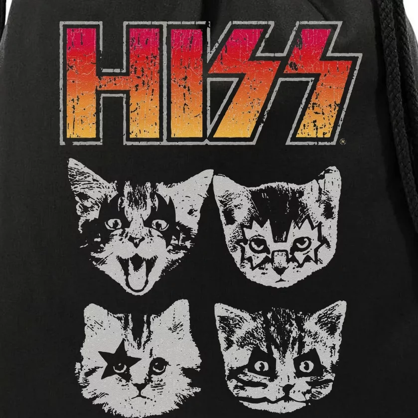 HISS Cat Funny Cats Kittens Rock Music Cat Lover Hiss Drawstring Bag