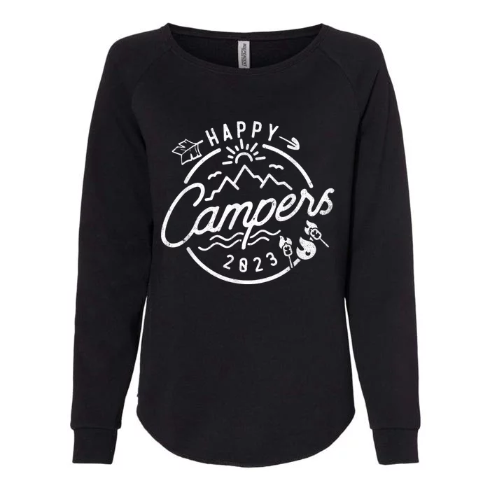 Happy Camper Funny Camping Vintage Retro Men Women Womens California Wash Sweatshirt