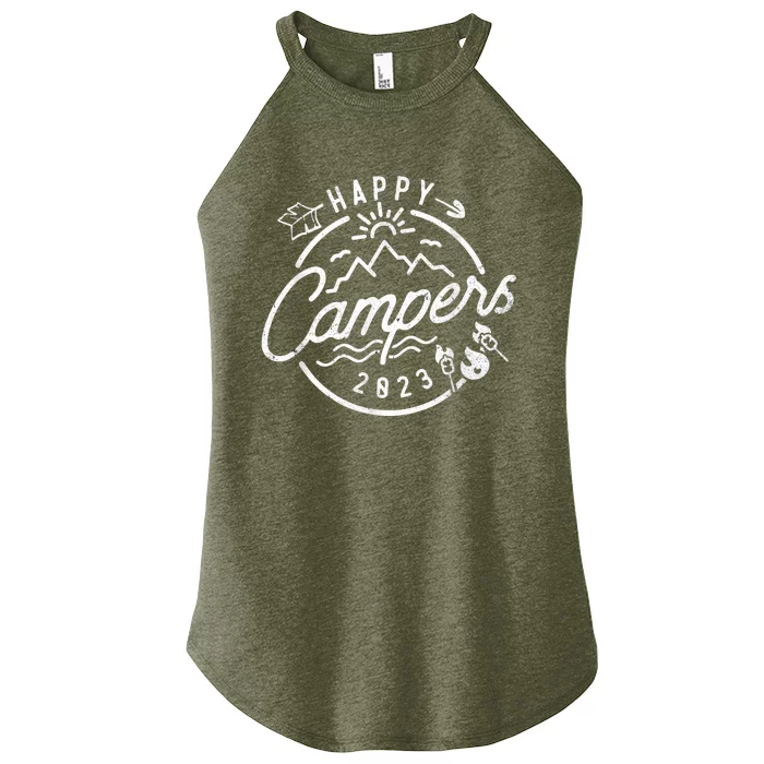 Happy Camper Funny Camping Vintage Retro Men Women Women’s Perfect Tri Rocker Tank