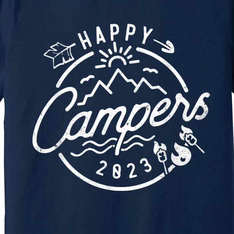 Happy Camper Funny Camping Vintage Retro Men Women Premium T-Shirt