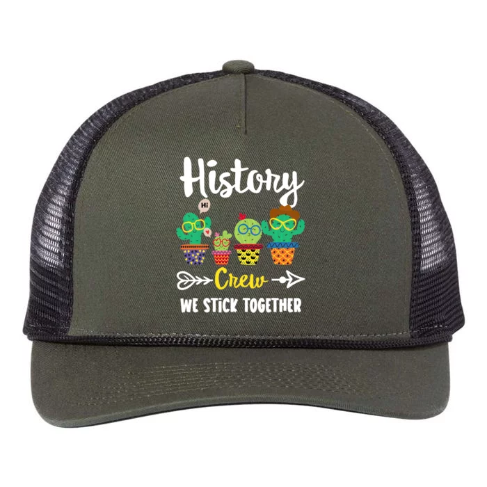 History Crew Funny School Cactus Team History Teacher Team Cute Gift Retro Rope Trucker Hat Cap