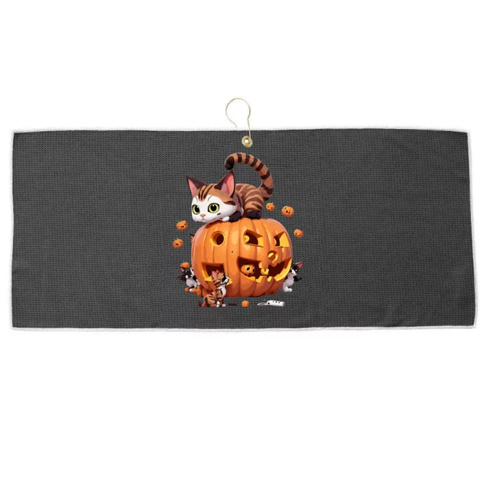 Halloween Cats Funny Cat Large Microfiber Waffle Golf Towel