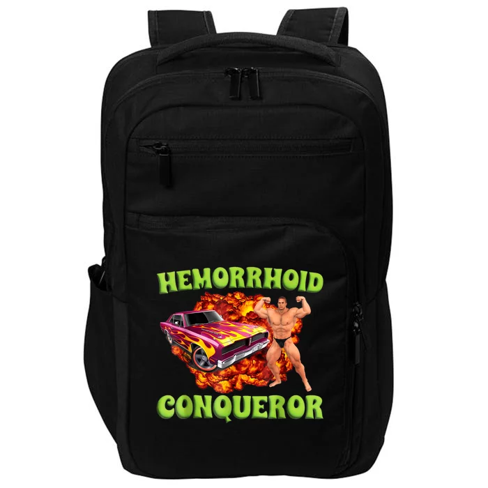 Hemorrhoid Conqueror Funny Oddly Specific Dank Meme Impact Tech Backpack