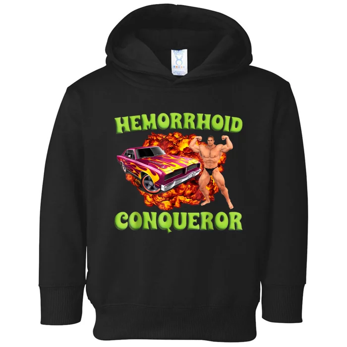 Hemorrhoid Conqueror Funny Oddly Specific Dank Meme Toddler Hoodie