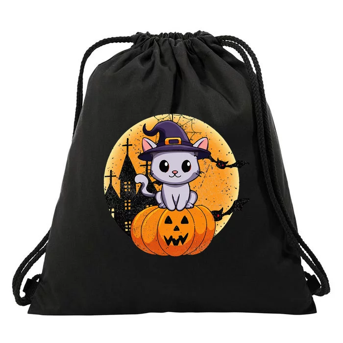 Halloween cats funny cat Halloween Drawstring Bag