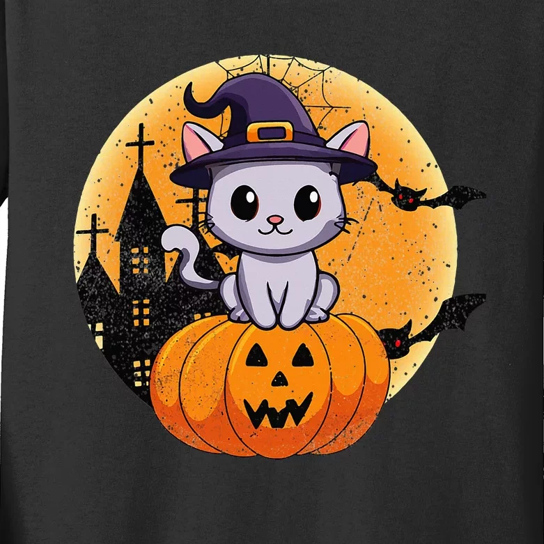 Halloween cats funny cat Halloween Kids Long Sleeve Shirt