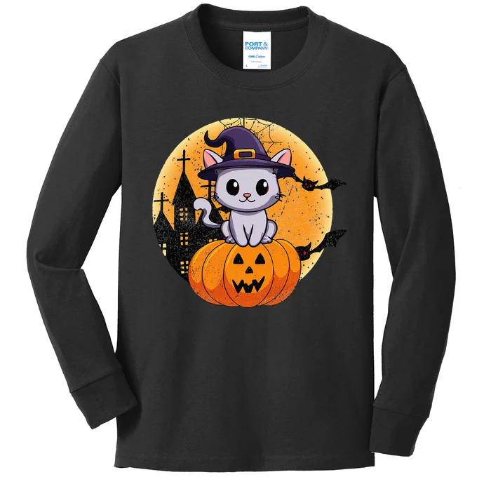 Halloween cats funny cat Halloween Kids Long Sleeve Shirt